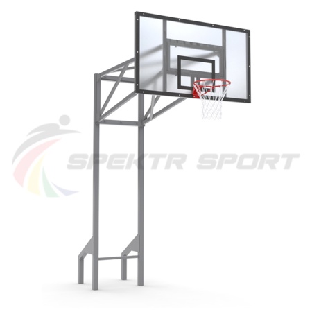 Купить Стойка баскетбольная уличная усиленная со щитом из оргстекла, кольцом и сеткой SP D 413 в Усолье-Сибирском 