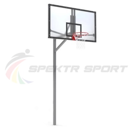 Купить Стойка баскетбольная уличная упрощенная со щитом из оргстекла, кольцом и сеткой SP D 412 в Усолье-Сибирском 