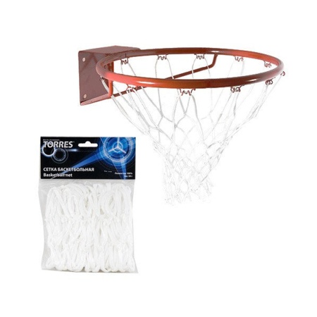 Купить Сетка баскетбольная Torres, нить 4 мм, белая в Усолье-Сибирском 